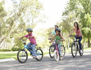 Family Biking Outdoors, WaterColor, 30A